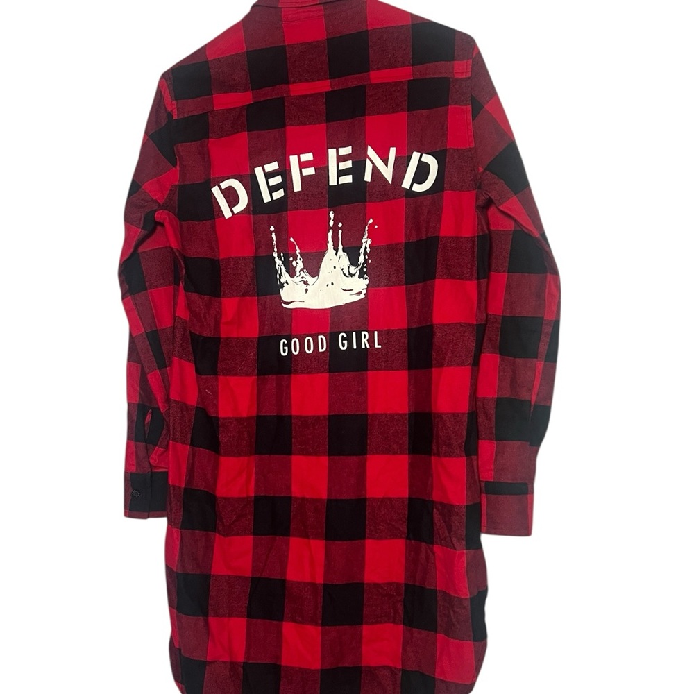 Women's Red Plaid High Low Dress